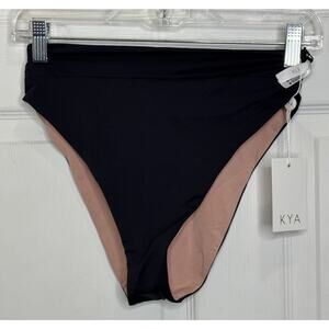 KYA Reversible Isla Bottom Bellini & Black Swim Revolve Size Large NEW